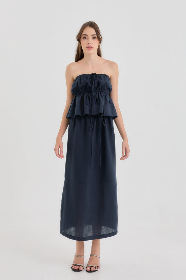Buttercup Linen Skirt – Flowy linen skirt in Blue, White and Beige – Eli&Co Chiang Mai