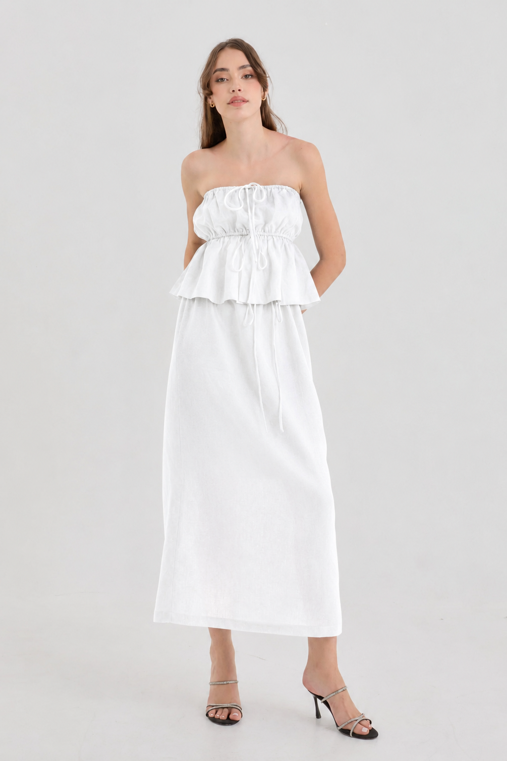 The Buttercup set – linen strapless top and skirt – Eli&Co Chiang Mai
