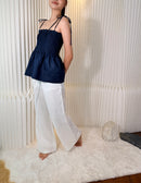 Pine Linen Tank Top – Minimalist tank top in White, Beige and Navy – Eli&Co Chiang Mai