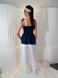 Pine Linen Tank Top – Minimalist tank top in White, Beige and Navy – Eli&Co Chiang Mai