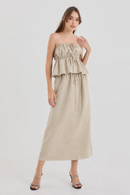 The Buttercup set – linen strapless top and skirt – Eli&Co Chiang Mai
