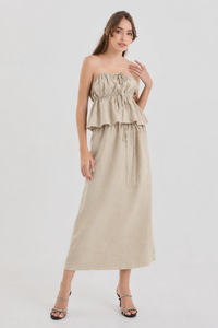 The Buttercup set – linen strapless top and skirt – Eli&Co Chiang Mai