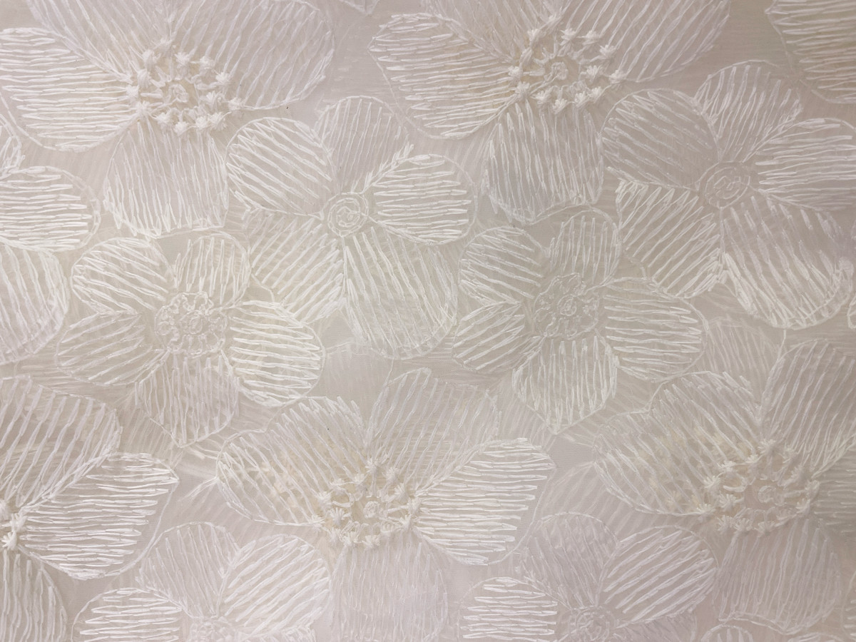 Dahlia Lace Bag — Small Flower / Cotton — real fabric detail