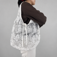 Dahlia Lace Bag — Large Flower / Cotton — front view