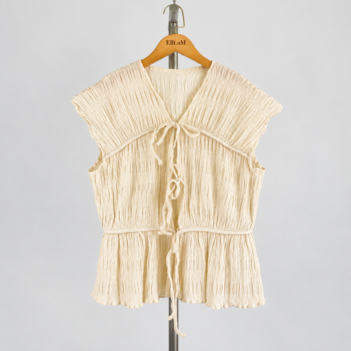 Daisy Tie-Front Top — Salu / Cotton — front view