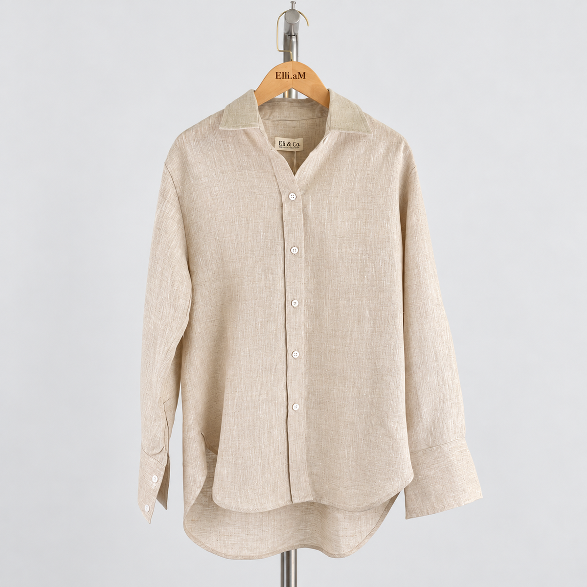 Elise Shirt — Beige / Linen — front view