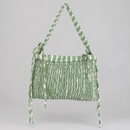 Fleur Cotton Bag — Green/White Stripe / Cotton — front view