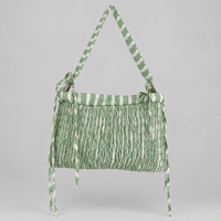 Fleur Cotton Bag — Green/White Stripe / Cotton — front view