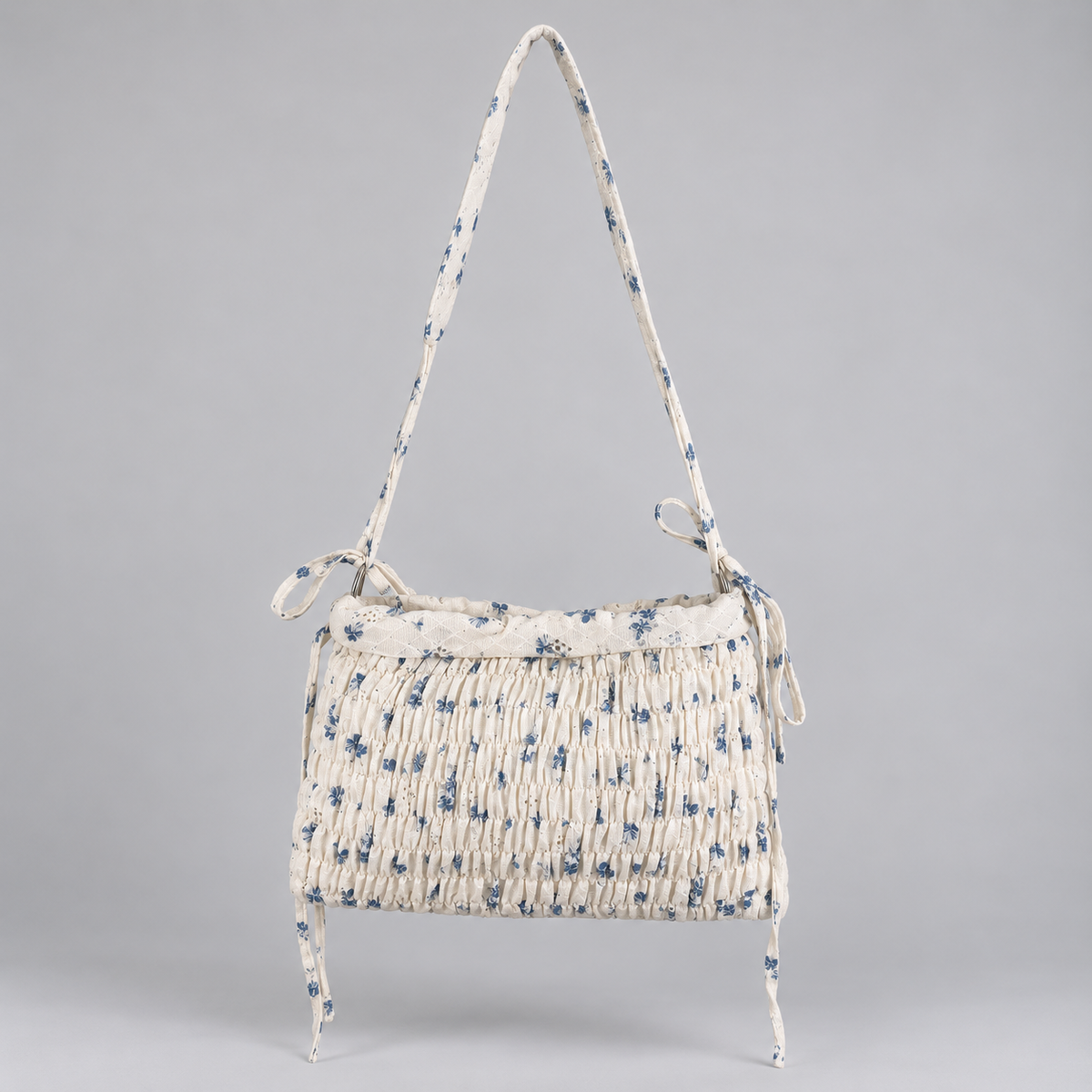 Fleur Cotton Bag — Flower Blue / Cotton — front view
