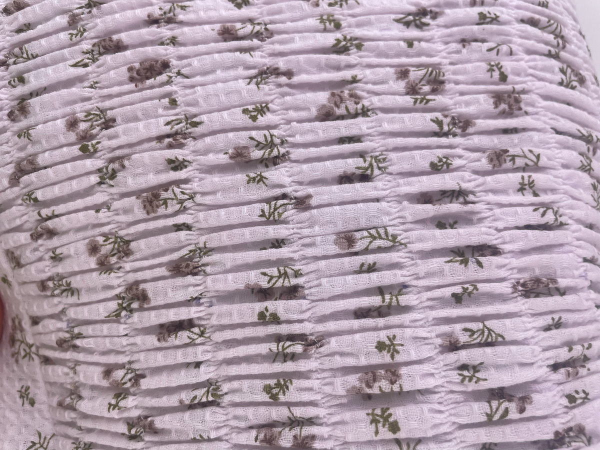 Fleur Cotton Bag — Flower Yellow / Cotton — real fabric detail