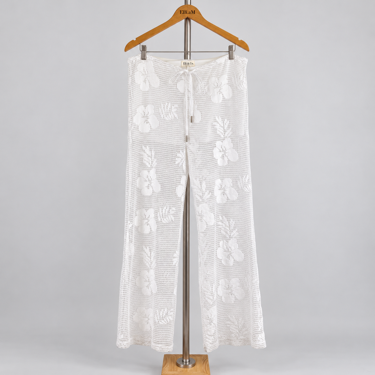 Lace Pants — Large Flower / Cotton — front view