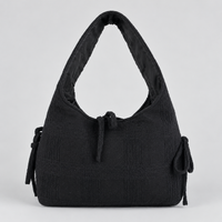 Mila Shoulder Bag — Black / Cotton — front view