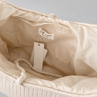 Mila Shoulder Bag — Cream / Cotton — inside and lining